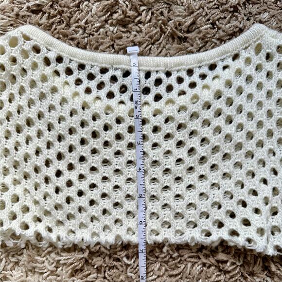 Sexy Blue Blush Knit White Custom Crop Top Women’s Size M - Picture 5 of 6